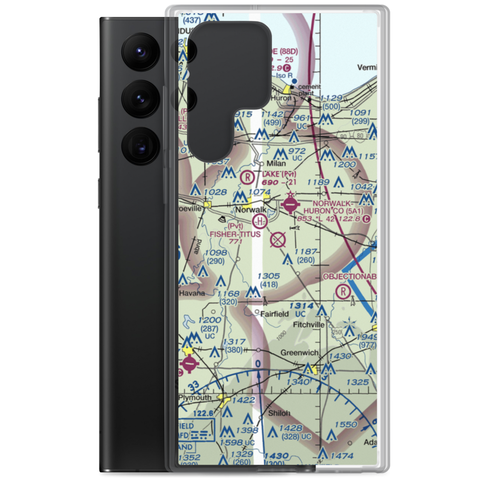 Chapin Airport (47OH) VFR Sectional Samsung Case Samsung Galaxy S22 Ultra model shown