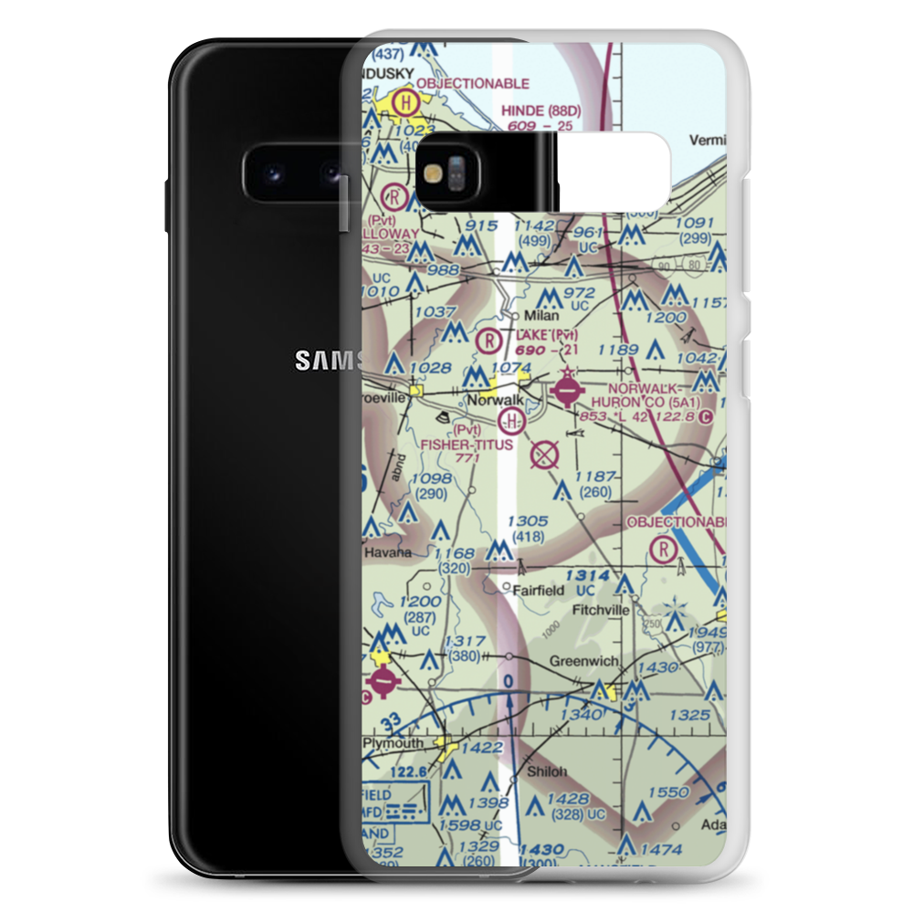 Chapin Airport (47OH) VFR Sectional Samsung Case Samsung Galaxy S10+ model shown