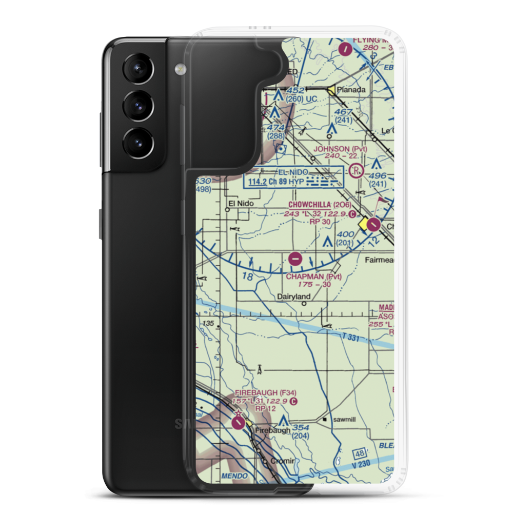 Chapman Farms Airport (67CA) VFR Sectional Samsung Case Samsung Galaxy S21 Plus model shown
