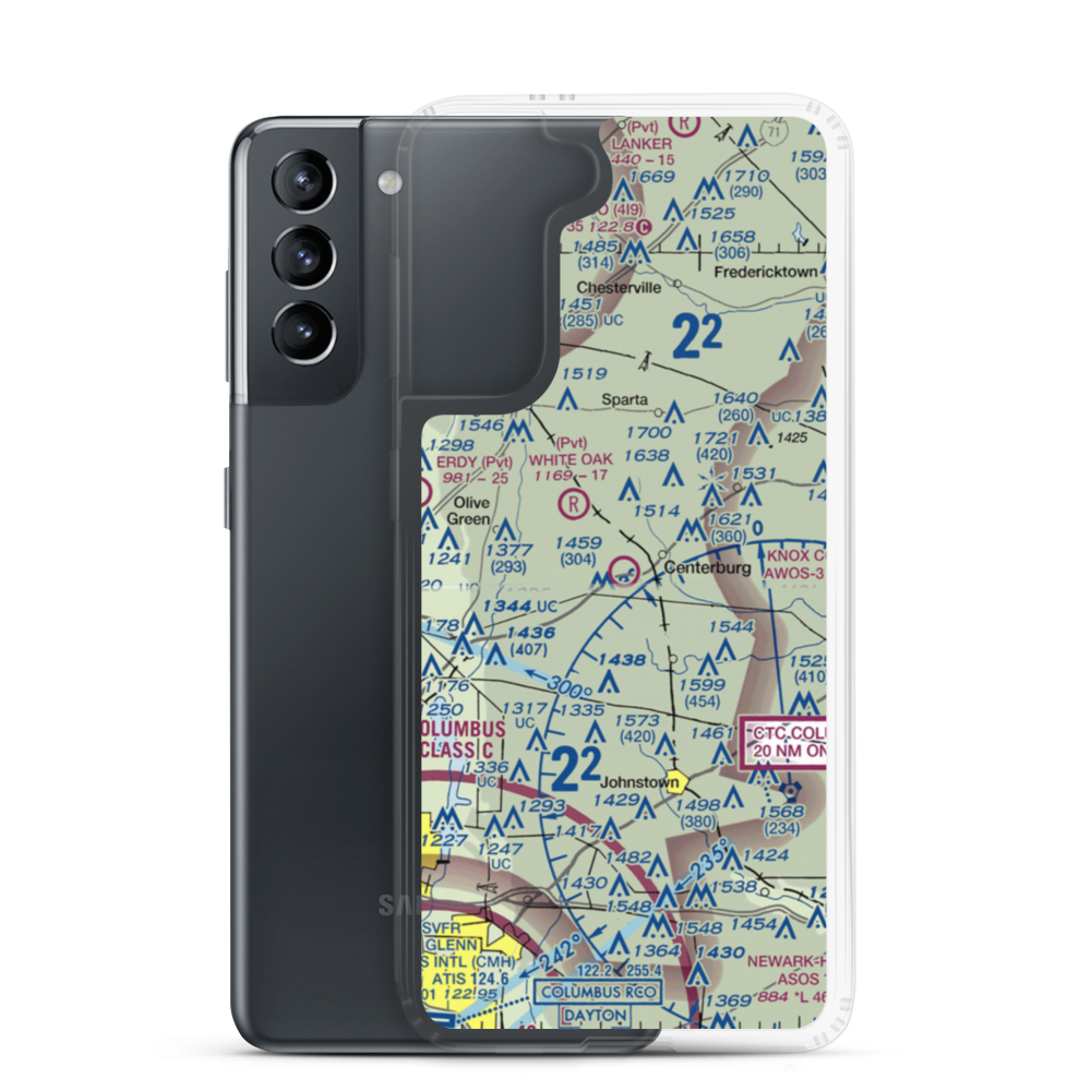 Chapman Memorial Field (6CM) VFR Sectional Samsung Case Samsung Galaxy S21 model shown