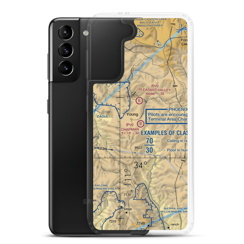 Chapman Ranch Airstrip (58AZ) VFR Sectional Samsung Case Samsung Galaxy S21 Plus model shown
