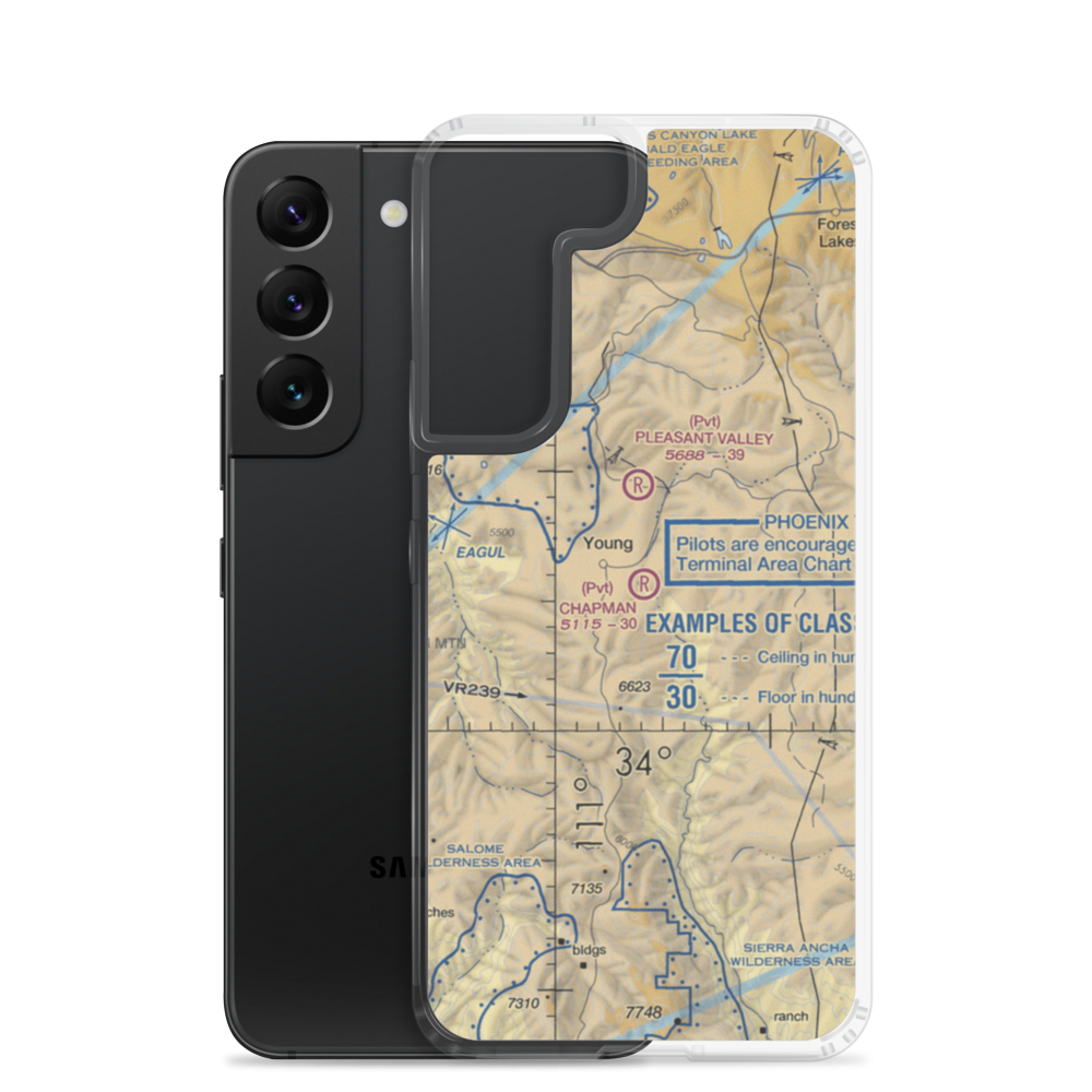 Chapman Ranch Airstrip (58AZ) VFR Sectional Samsung Case Samsung Galaxy S22 model shown