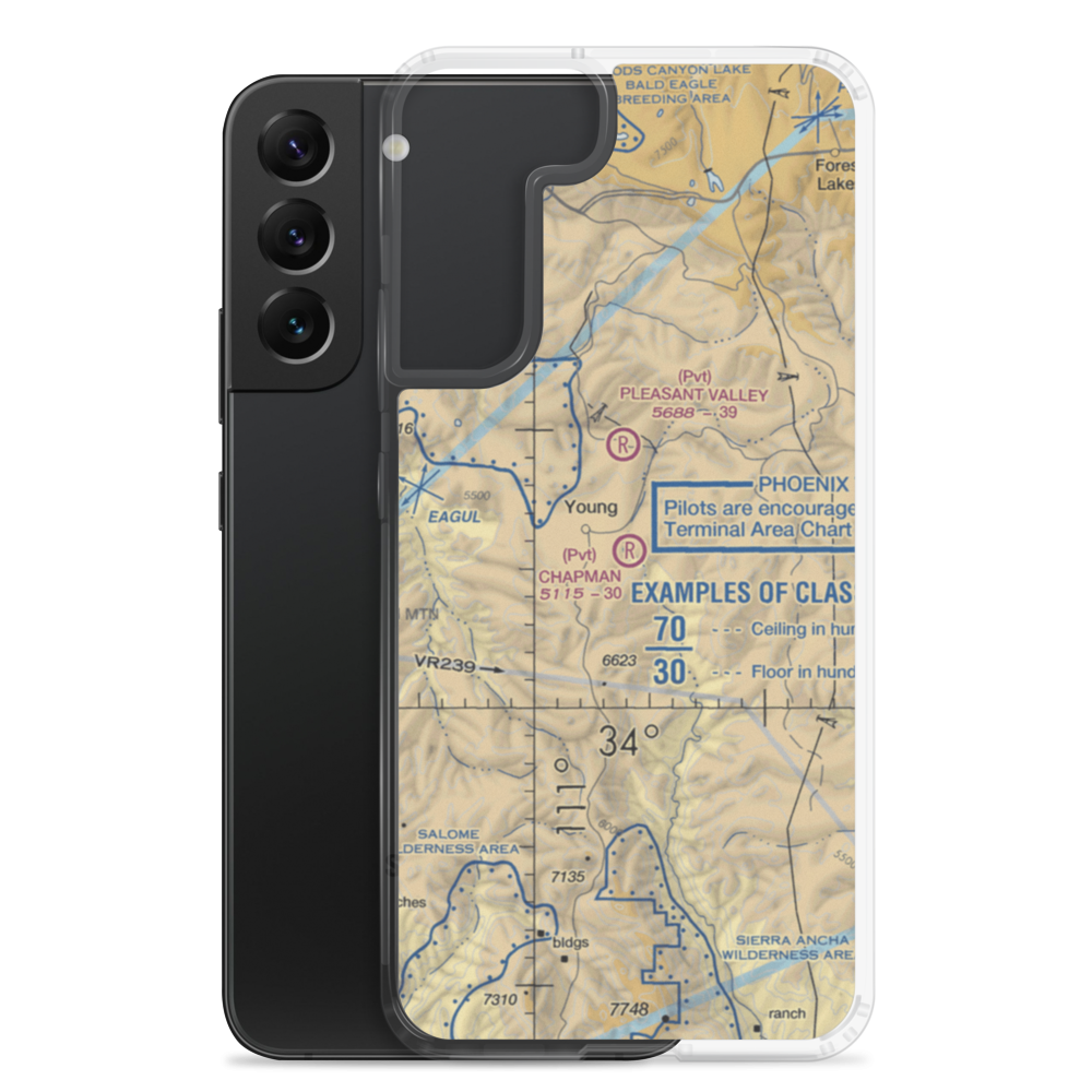 Chapman Ranch Airstrip (58AZ) VFR Sectional Samsung Case Samsung Galaxy S22 Plus model shown