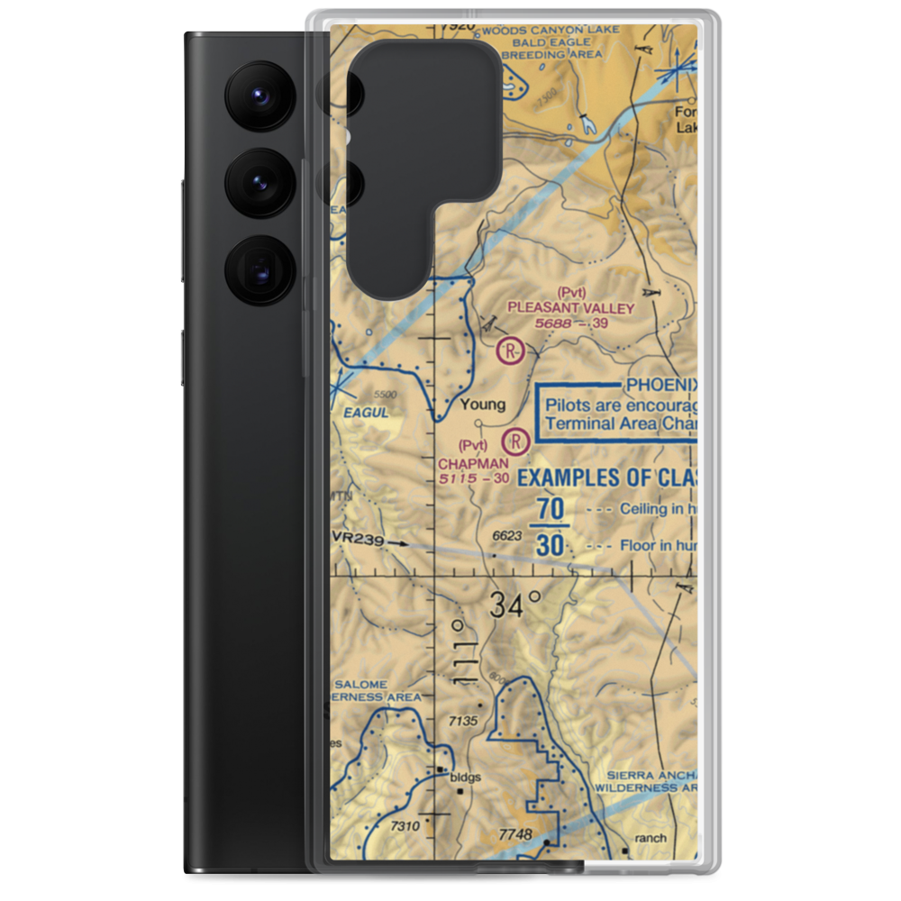 Chapman Ranch Airstrip (58AZ) VFR Sectional Samsung Case Samsung Galaxy S22 Ultra model shown