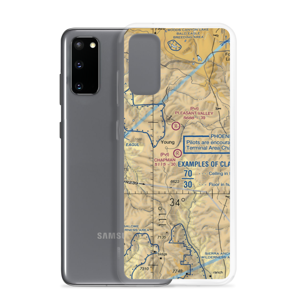 Chapman Ranch Airstrip (58AZ) VFR Sectional Samsung Case Samsung Galaxy S20 model shown