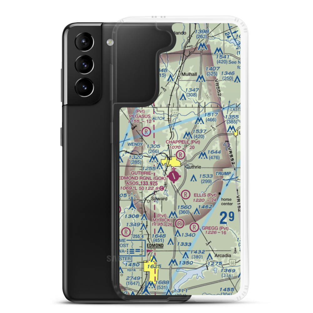Chappell Airport (0OK5) VFR Sectional Samsung Case Samsung Galaxy S21 Plus model shown