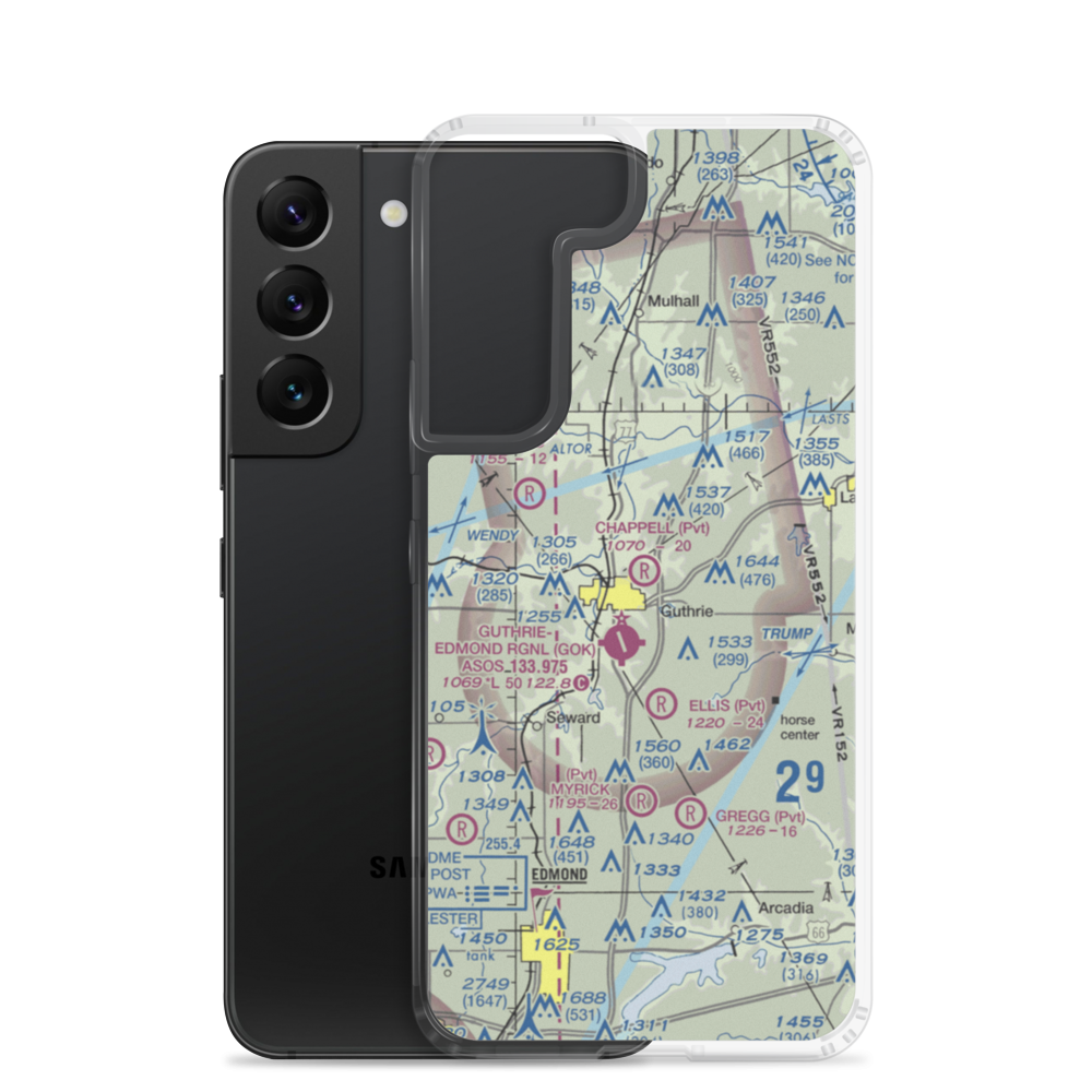 Chappell Airport (0OK5) VFR Sectional Samsung Case Samsung Galaxy S22 model shown