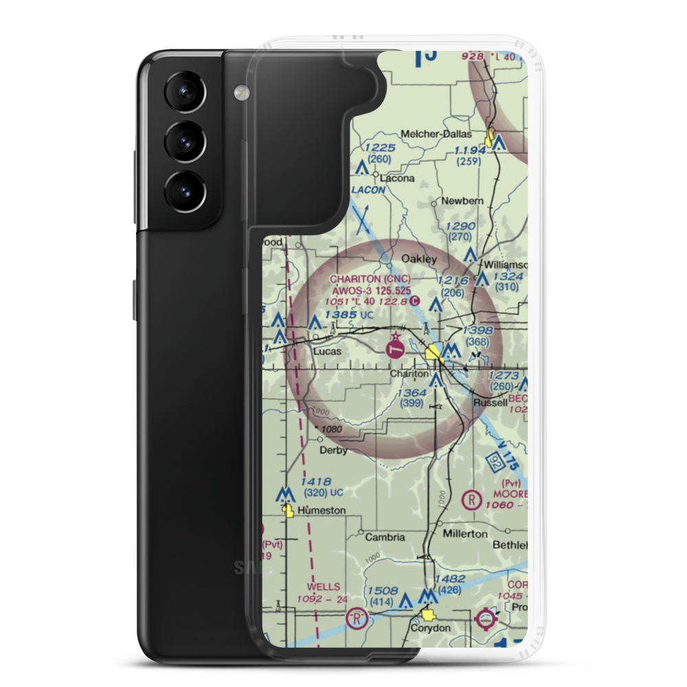 Chariton Municipal Airport (CNC) VFR Sectional Samsung Case Samsung Galaxy S21 Plus model shown