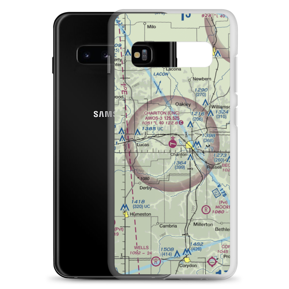 Chariton Municipal Airport (CNC) VFR Sectional Samsung Case Samsung Galaxy S10+ model shown