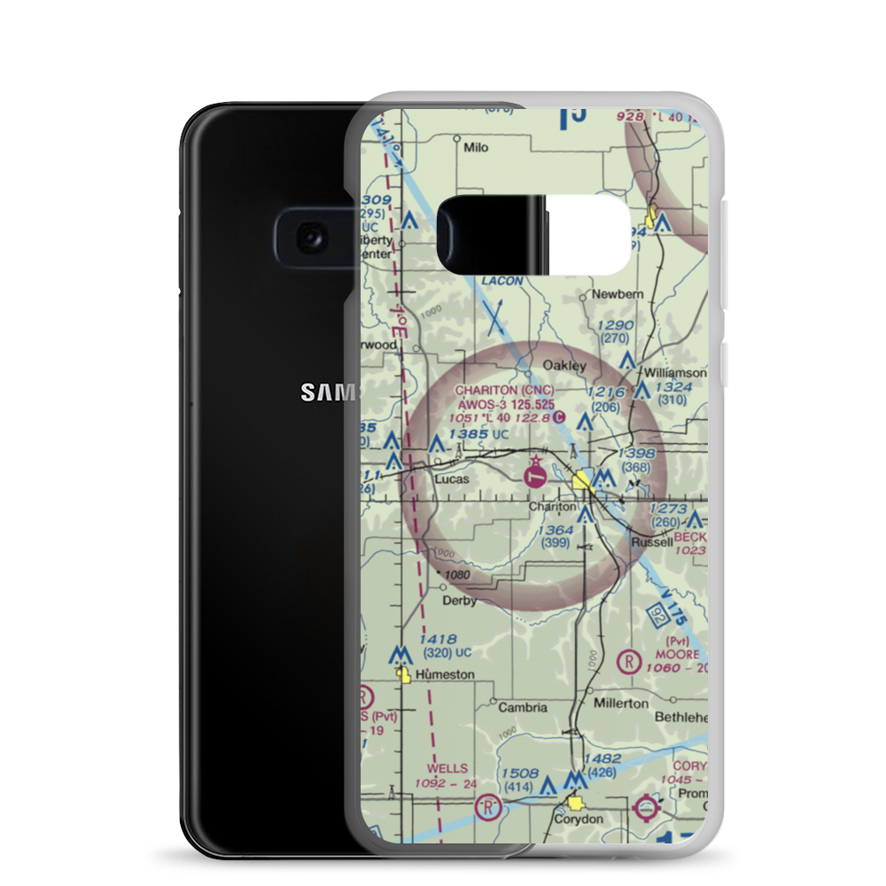 Chariton Municipal Airport (CNC) VFR Sectional Samsung Case Samsung Galaxy S10e model shown