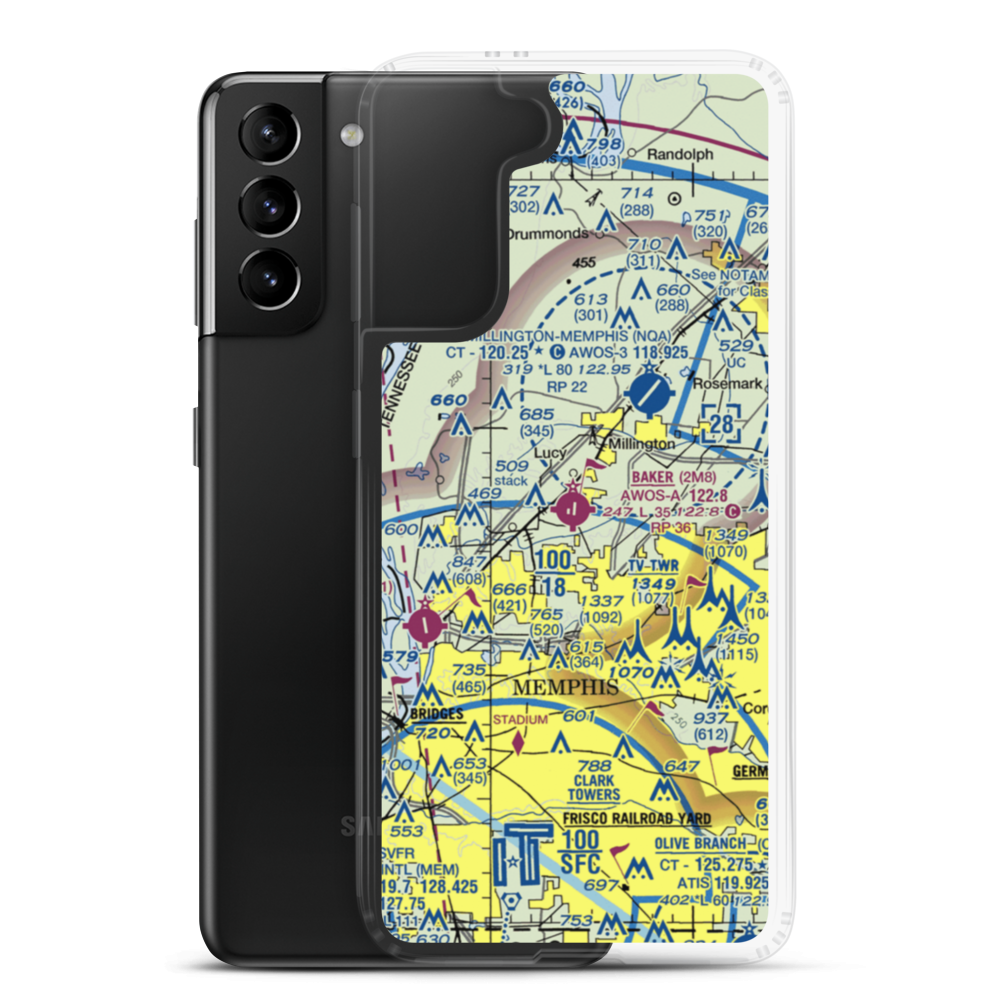 Charles W. Baker Airport (2M8) VFR Sectional Samsung Case Samsung Galaxy S21 Plus model shown