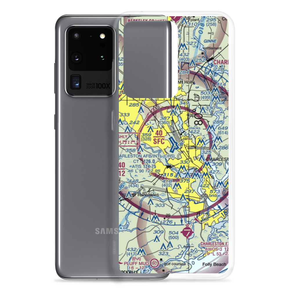Charleston Air Force Base-International Airport (CHS) VFR Sectional Samsung Case Samsung Galaxy S20 Ultra model shown