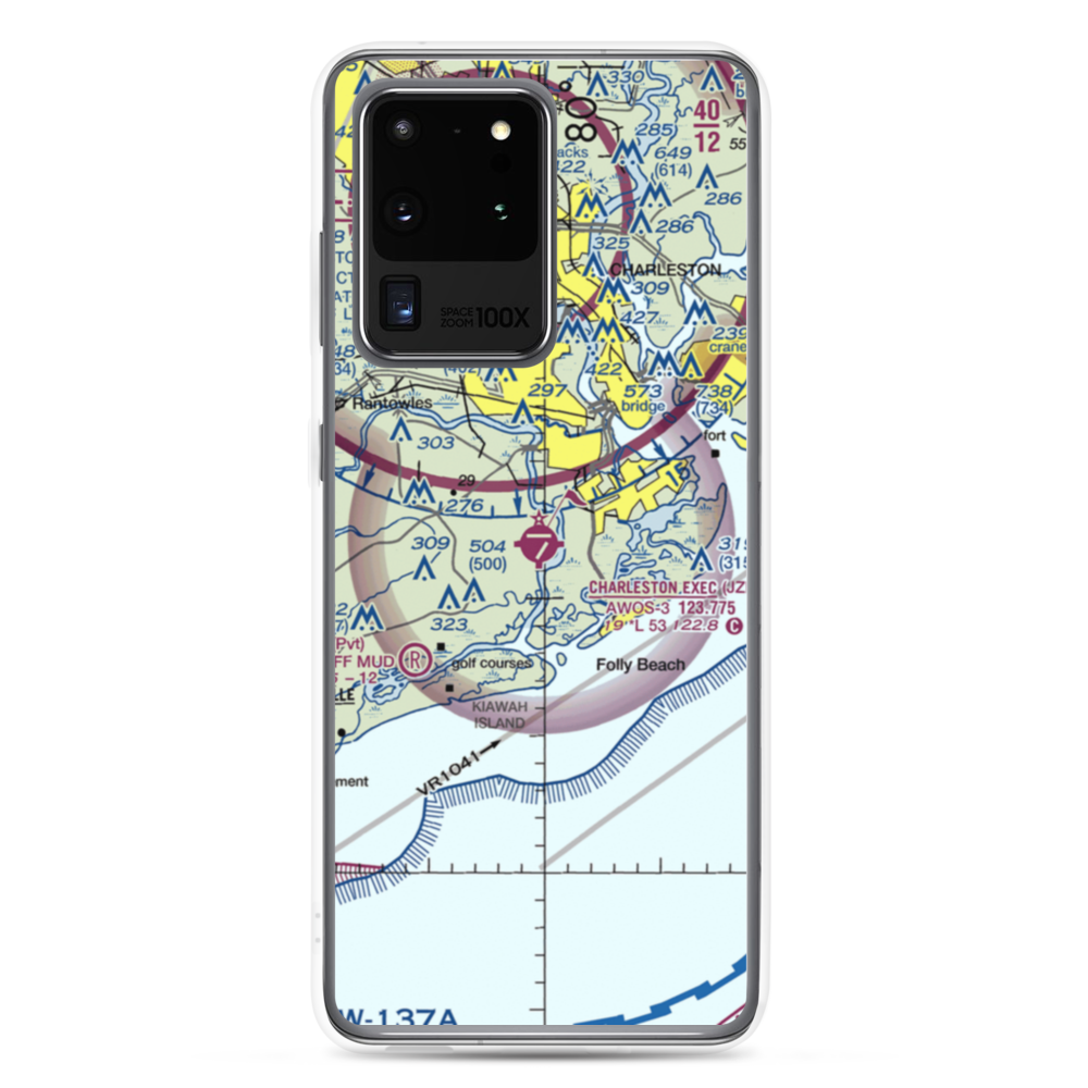 Charleston Executive Airport (JZI) VFR Sectional Samsung Case Samsung Galaxy S20 Ultra model shown