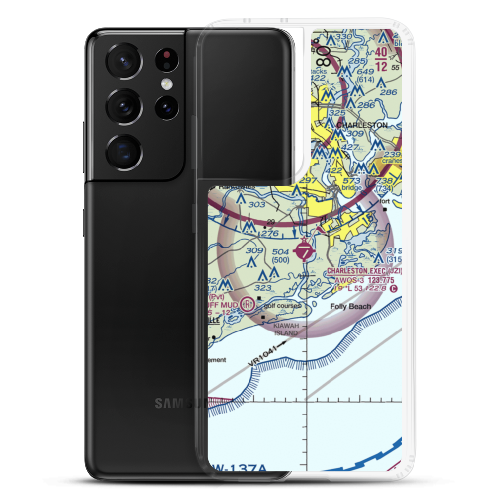 Charleston Executive Airport (JZI) VFR Sectional Samsung Case Samsung Galaxy S21 Ultra model shown
