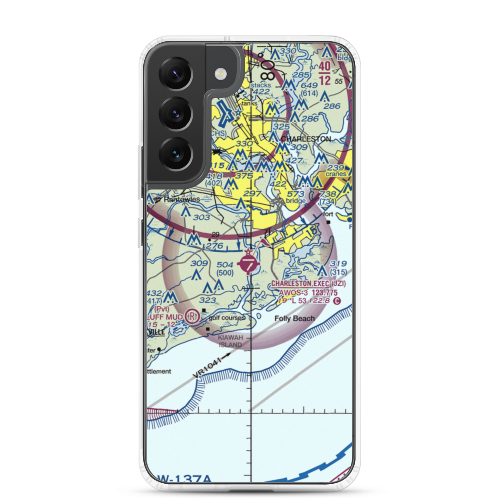 Charleston Executive Airport (JZI) VFR Sectional Samsung Case Samsung Galaxy S22 Plus model shown