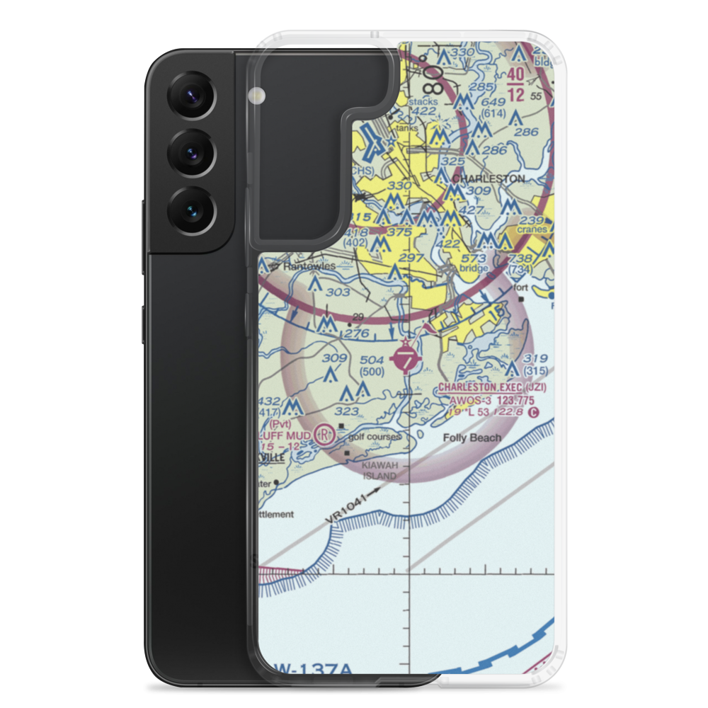 Charleston Executive Airport (JZI) VFR Sectional Samsung Case Samsung Galaxy S22 Plus model shown