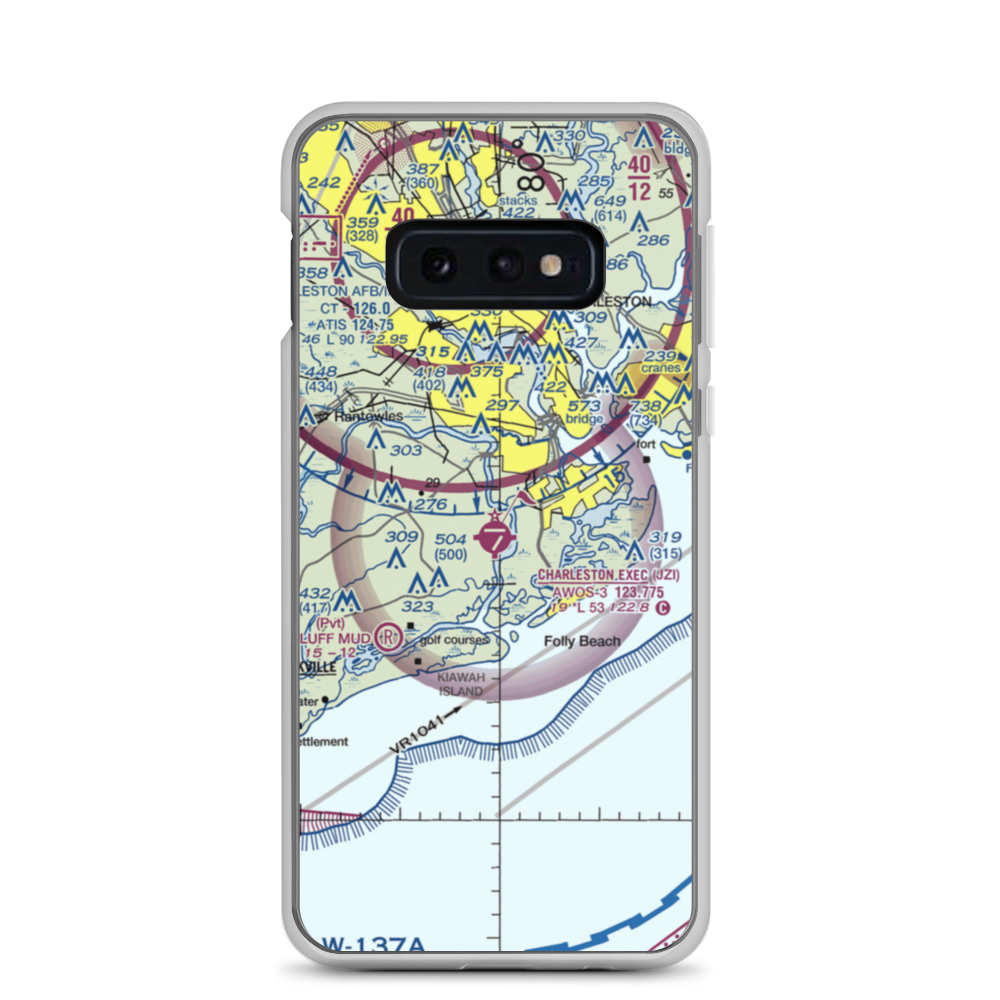 Charleston Executive Airport (JZI) VFR Sectional Samsung Case Samsung Galaxy S10e model shown