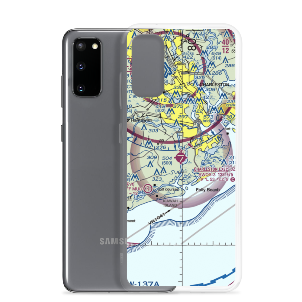 Charleston Executive Airport (JZI) VFR Sectional Samsung Case Samsung Galaxy S20 model shown
