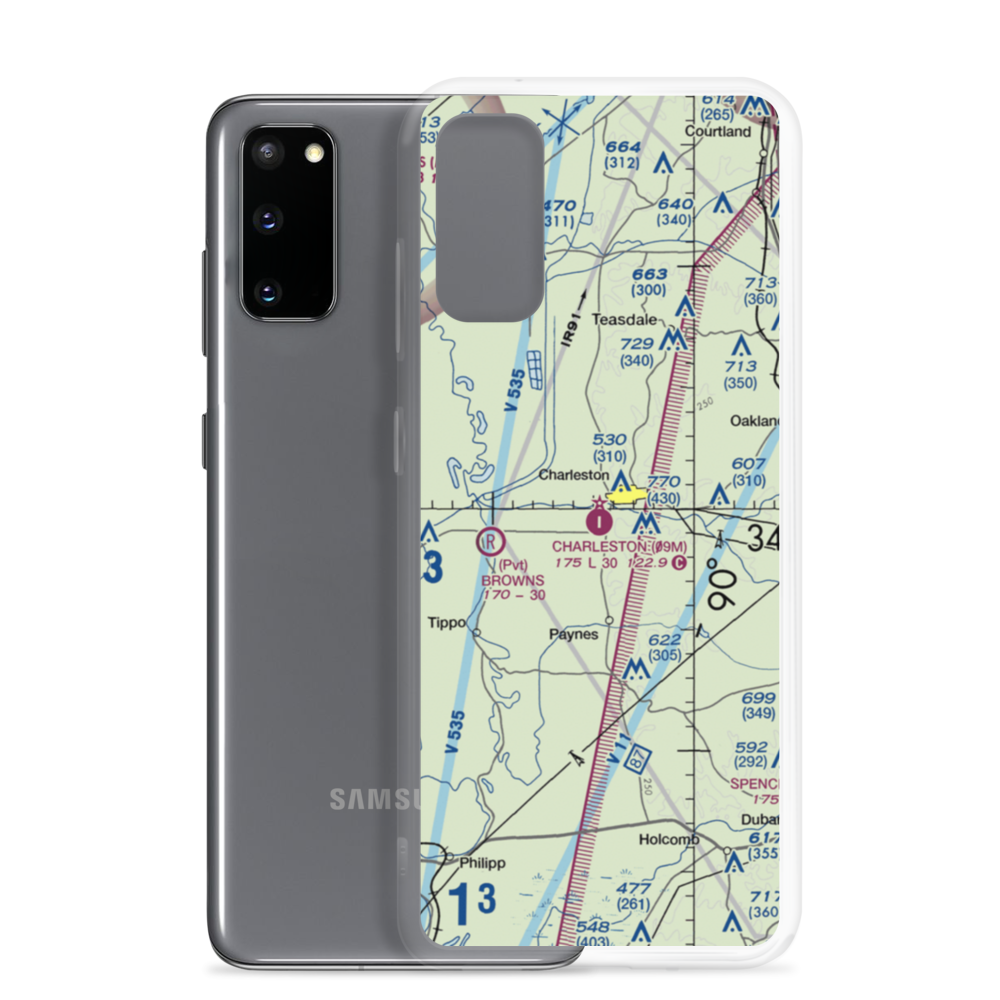 Charleston Municipal Airport (09M) VFR Sectional Samsung Case Samsung Galaxy S20 model shown