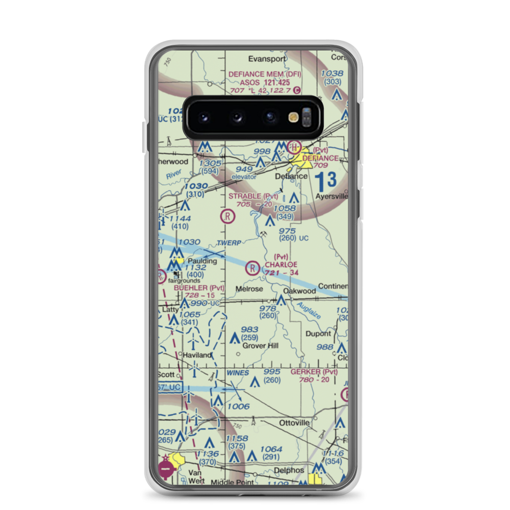 Charloe Airport (53OH) VFR Sectional Samsung Case Samsung Galaxy S10 model shown
