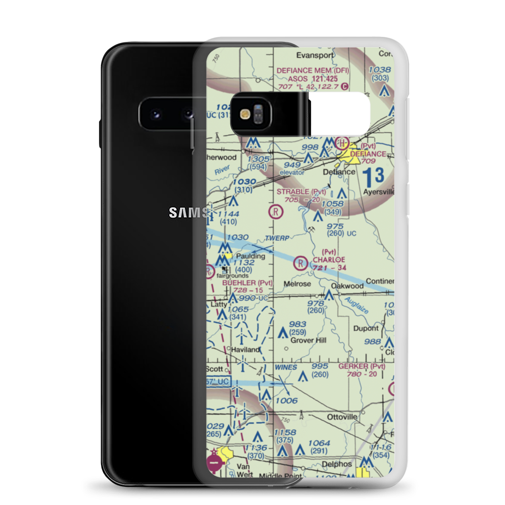 Charloe Airport (53OH) VFR Sectional Samsung Case Samsung Galaxy S10 model shown