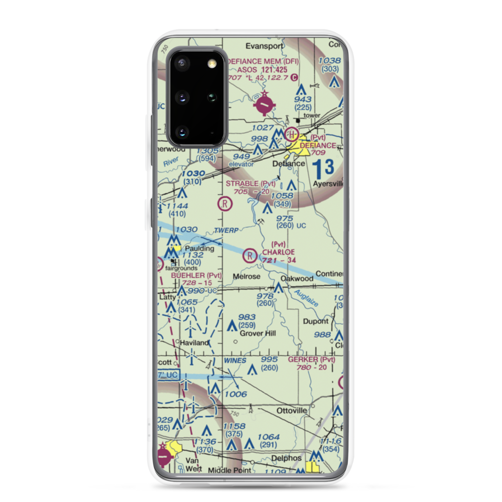 Charloe Airport (53OH) VFR Sectional Samsung Case Samsung Galaxy S20 Plus model shown
