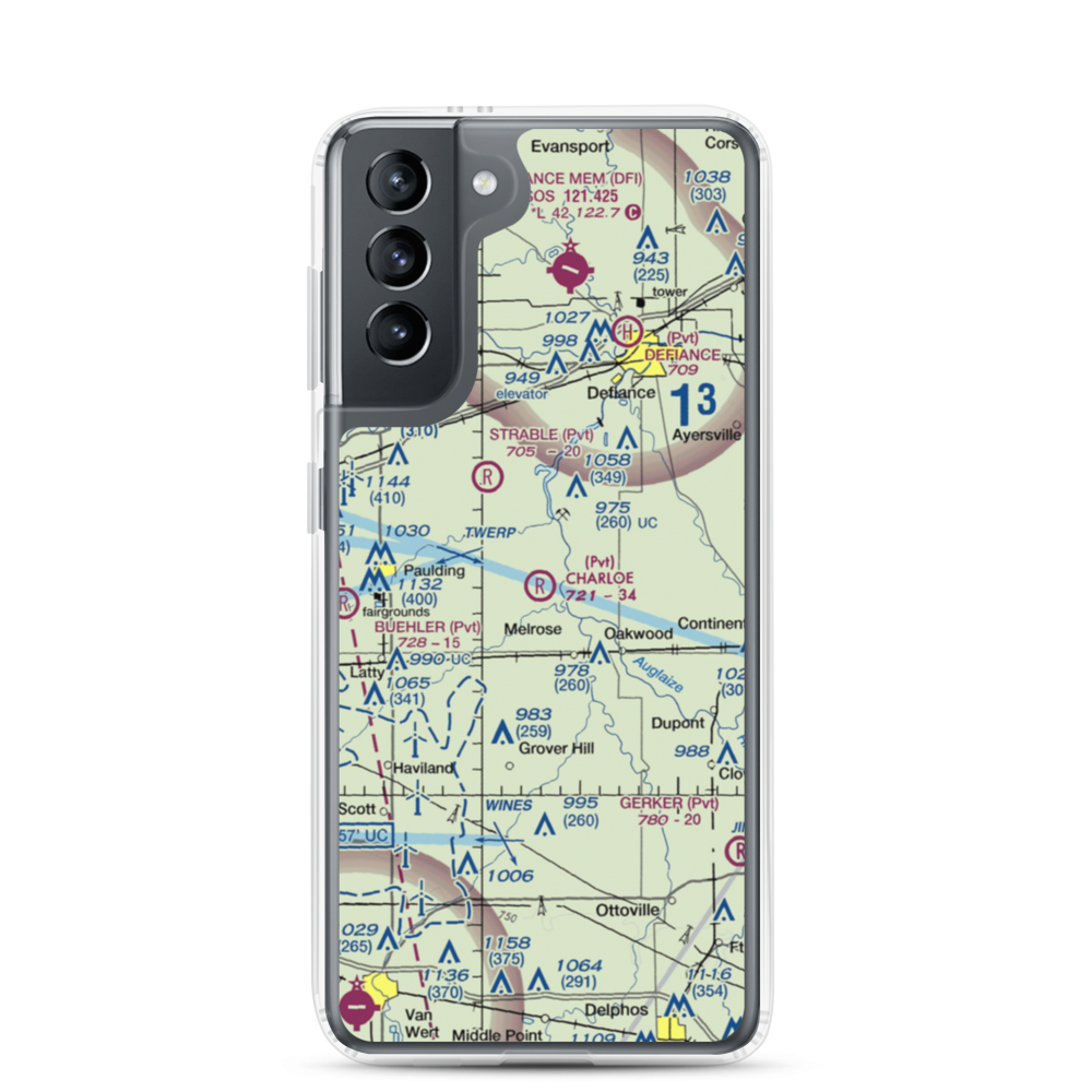 Charloe Airport (53OH) VFR Sectional Samsung Case Samsung Galaxy S21 model shown