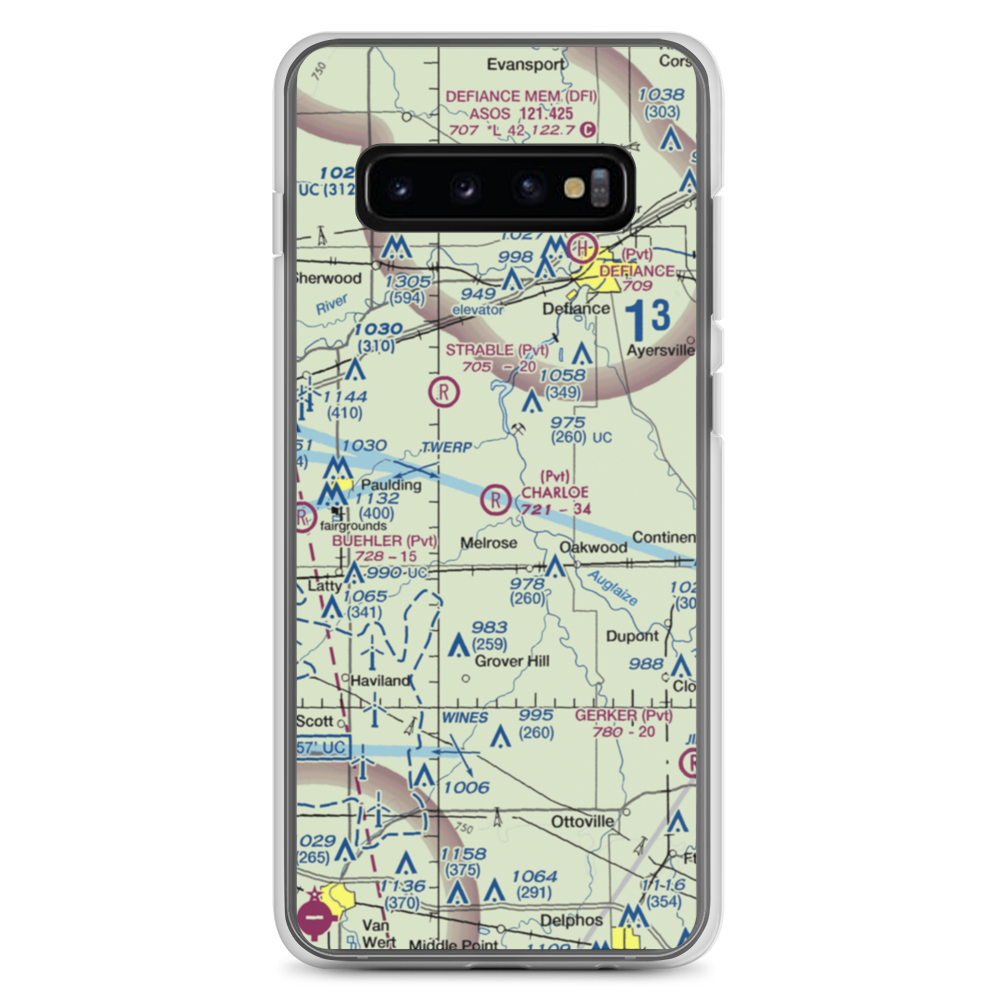 Charloe Airport (53OH) VFR Sectional Samsung Case Samsung Galaxy S10+ model shown