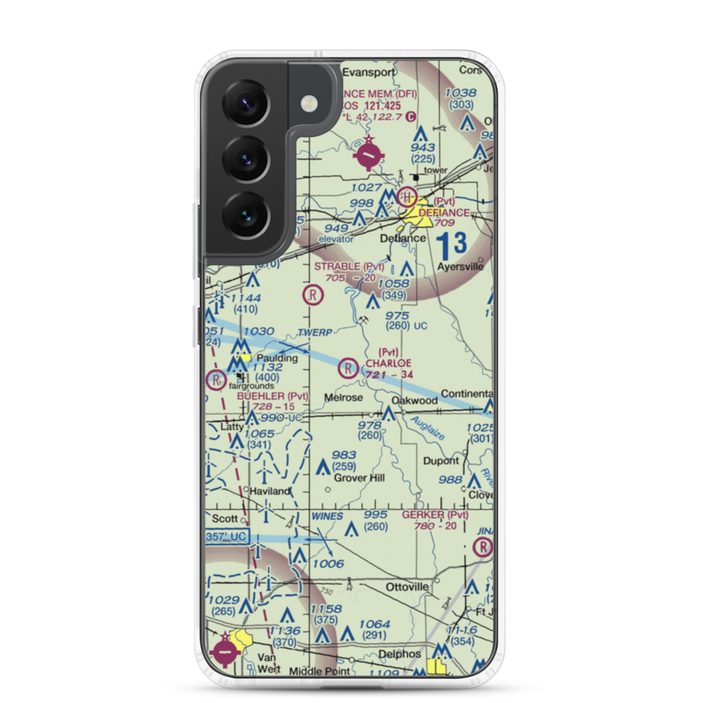 Charloe Airport (53OH) VFR Sectional Samsung Case Samsung Galaxy S22 Plus model shown
