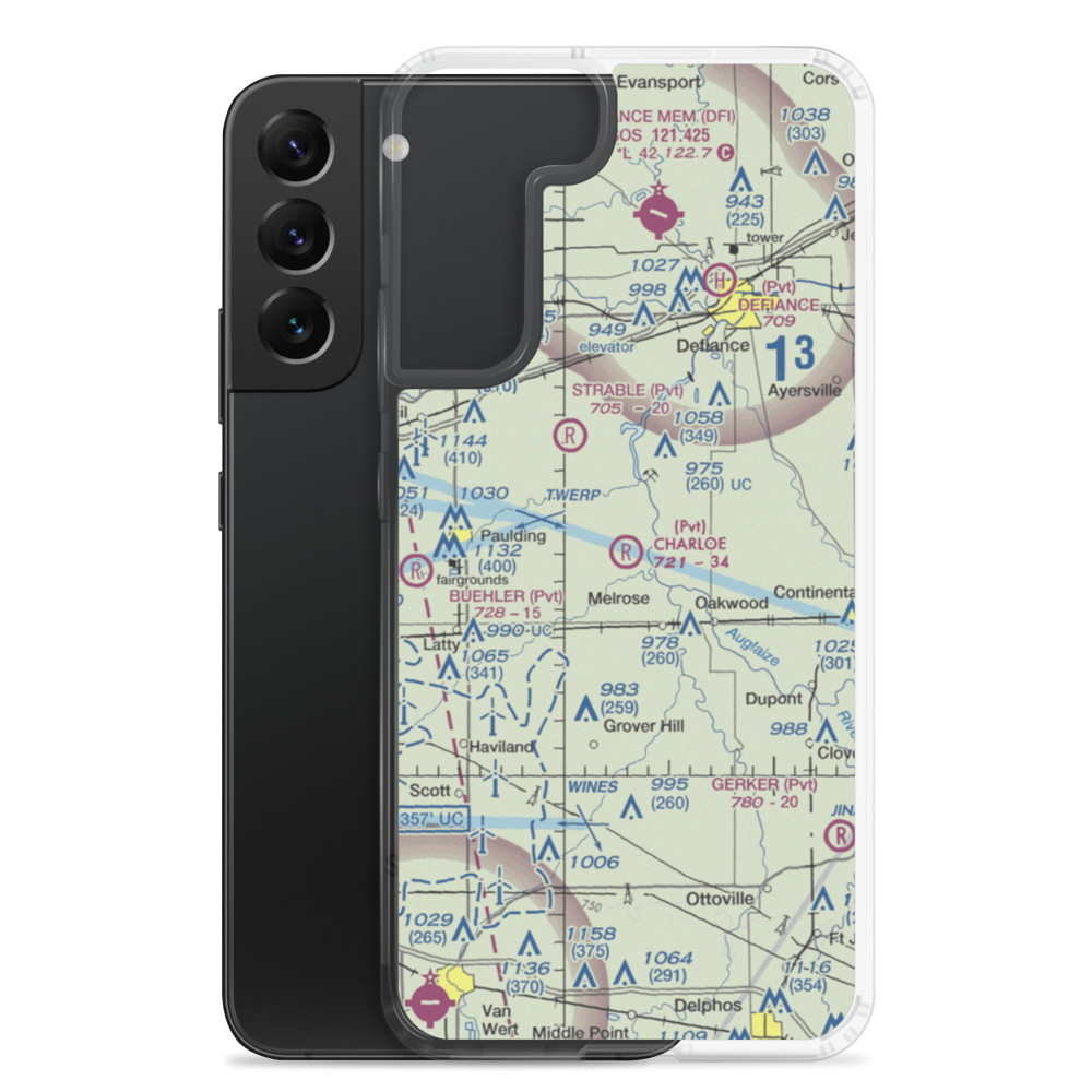 Charloe Airport (53OH) VFR Sectional Samsung Case Samsung Galaxy S22 Plus model shown