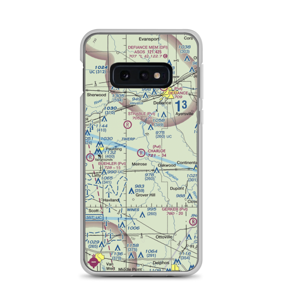 Charloe Airport (53OH) VFR Sectional Samsung Case Samsung Galaxy S10e model shown
