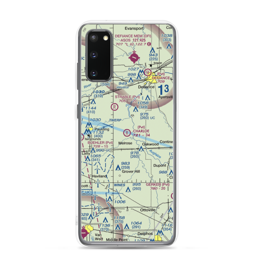 Charloe Airport (53OH) VFR Sectional Samsung Case Samsung Galaxy S20 model shown