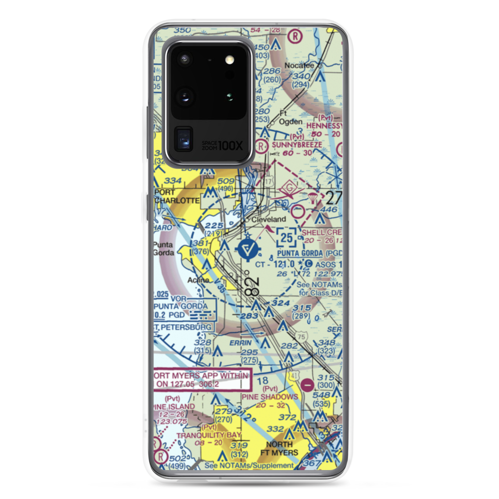 Charlotte County Airport (PGD) VFR Sectional Samsung Case Samsung Galaxy S20 Ultra model shown