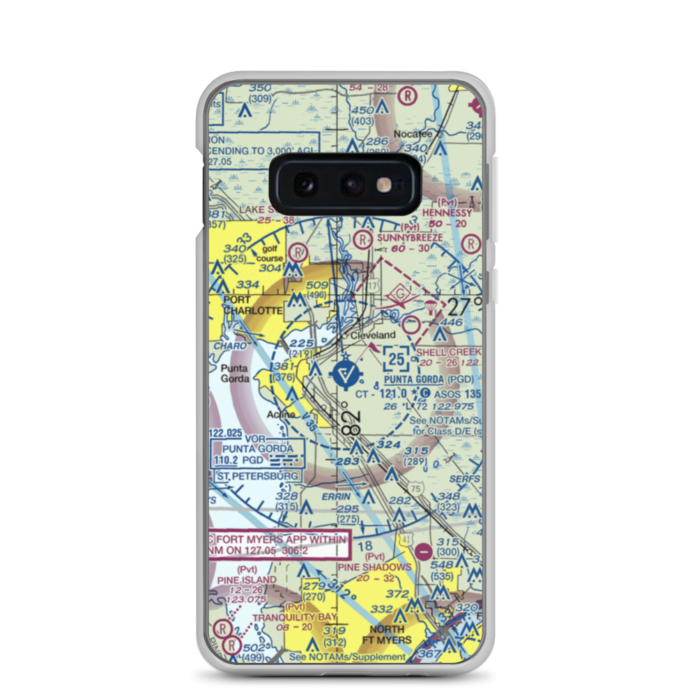 Charlotte County Airport (PGD) VFR Sectional Samsung Case Samsung Galaxy S10e model shown