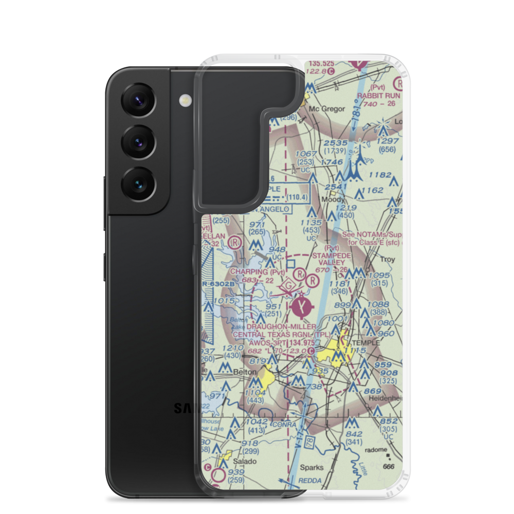 Charping Airport (5TA1) VFR Sectional Samsung Case Samsung Galaxy S22 model shown