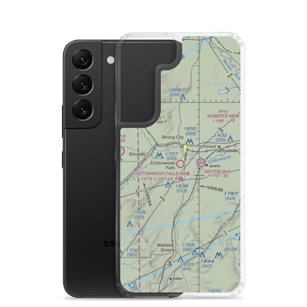 Chase County Airport (9K0) VFR Sectional Samsung Case Samsung Galaxy S22 model shown