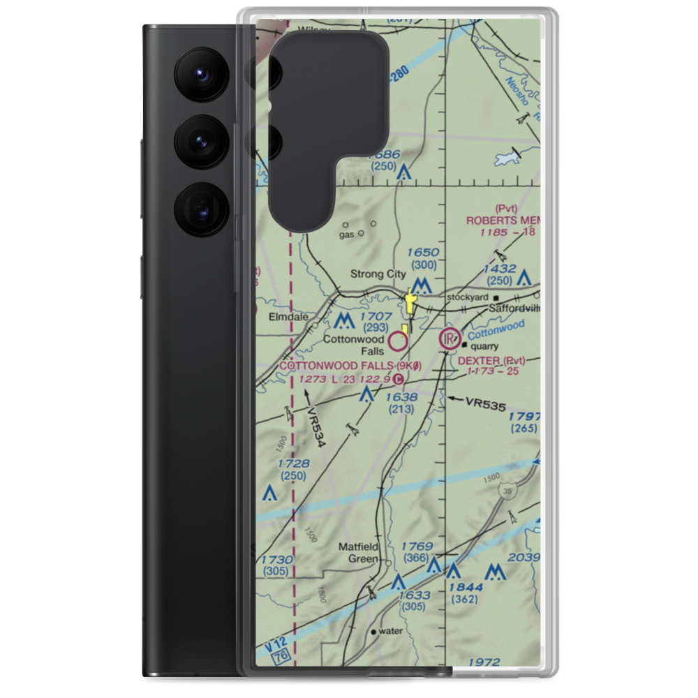 Chase County Airport (9K0) VFR Sectional Samsung Case Samsung Galaxy S22 Ultra model shown