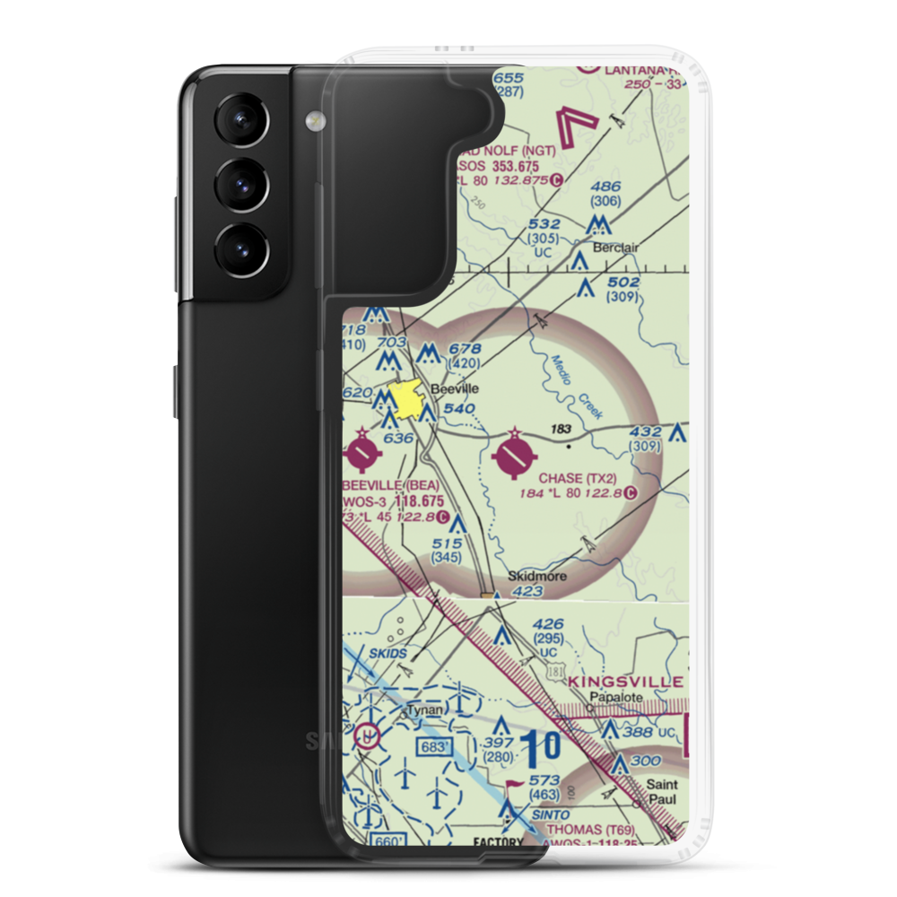 Chase Field Industrial Airport (TX2) VFR Sectional Samsung Case Samsung Galaxy S21 Plus model shown