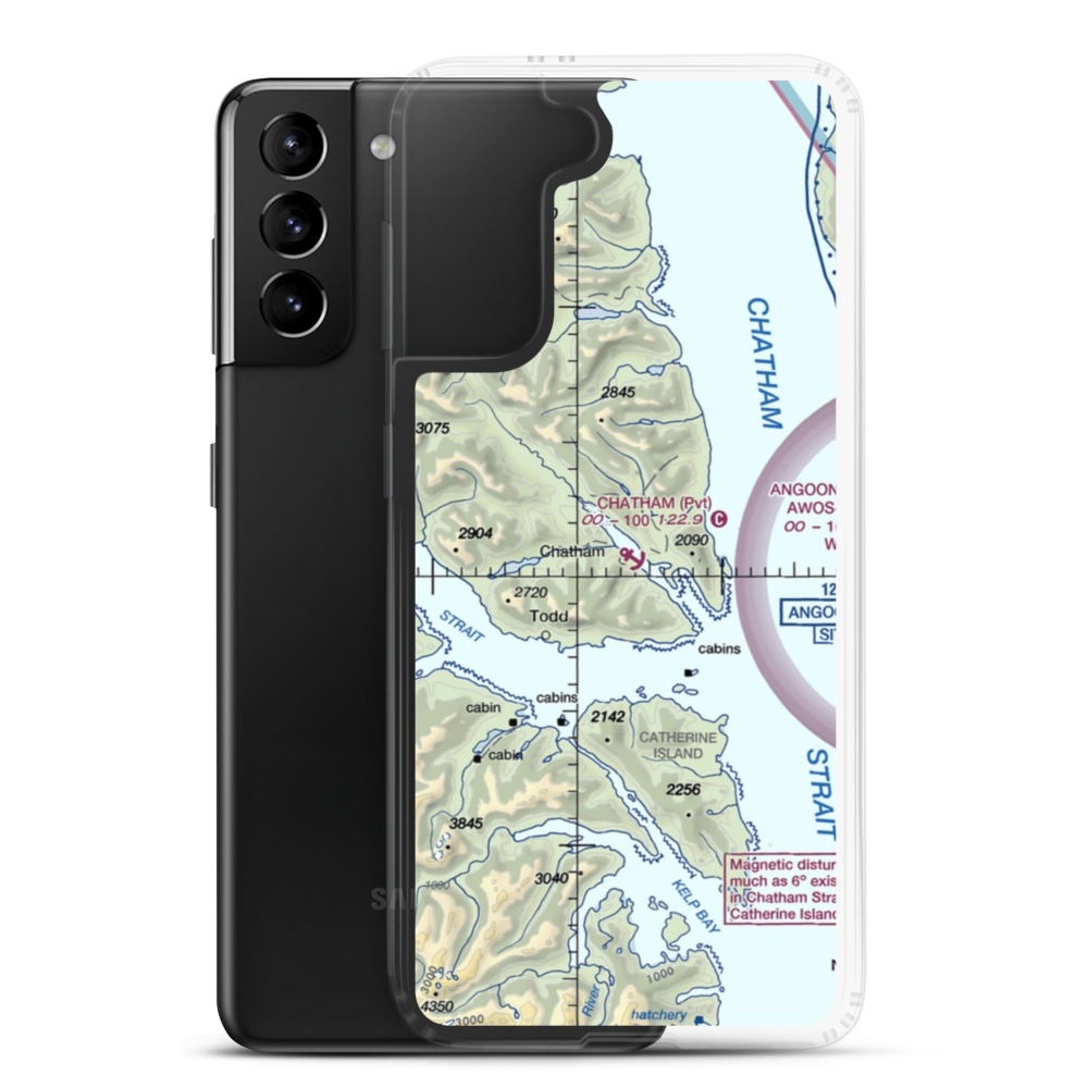 Chatham Seaplane Base (CYM) VFR Sectional Samsung Case Samsung Galaxy S21 Plus model shown