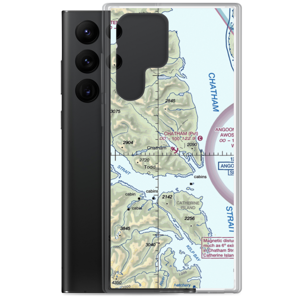 Chatham Seaplane Base (CYM) VFR Sectional Samsung Case Samsung Galaxy S22 Ultra model shown