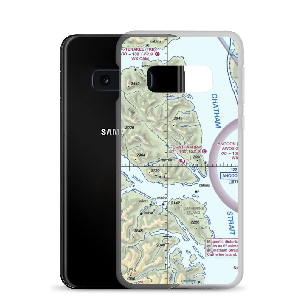 Chatham Seaplane Base (CYM) VFR Sectional Samsung Case Samsung Galaxy S10e model shown