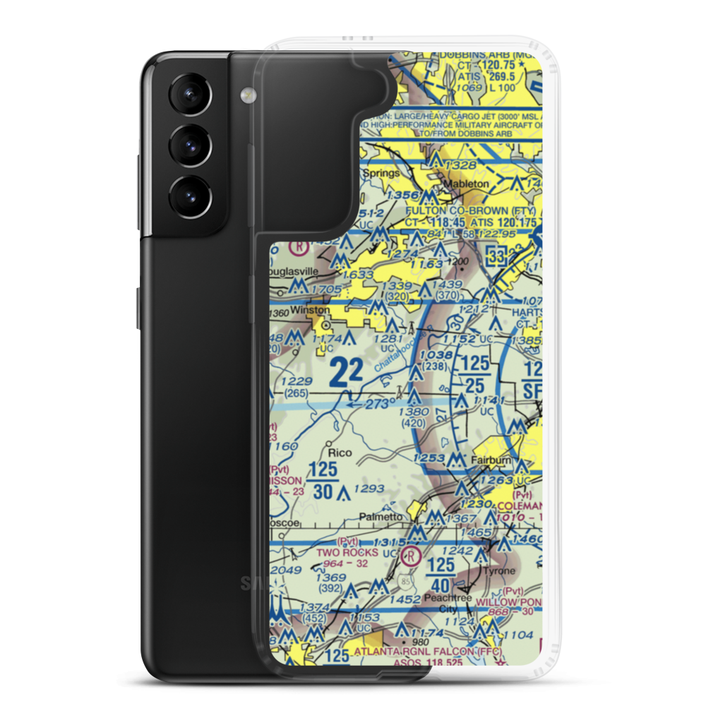 Chattahoochee Air Park (4GA6) VFR Sectional Samsung Case Samsung Galaxy S21 Plus model shown