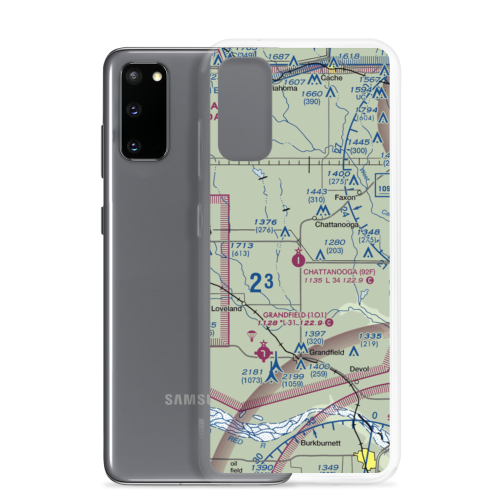 Chattanooga Sky Harbor Airport (92F) VFR Sectional Samsung Case Samsung Galaxy S20 model shown