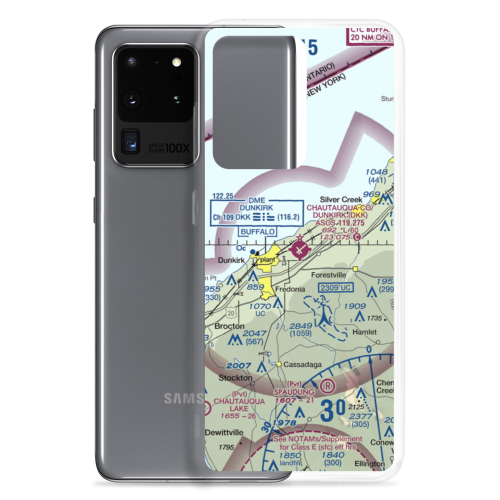 Chautauqua County-Dunkirk Airport (DKK) VFR Sectional Samsung Case Samsung Galaxy S20 Ultra model shown