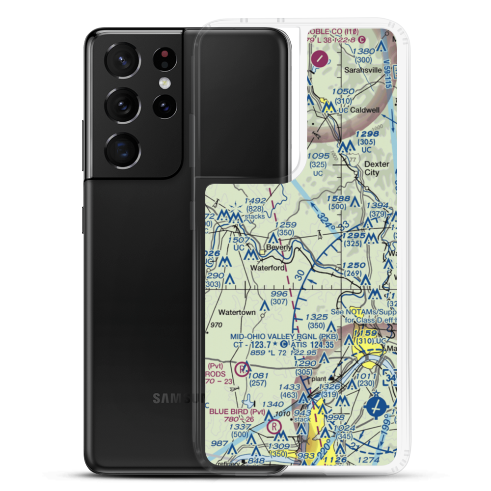 Checkpoint Charlie Airport (OI27) VFR Sectional Samsung Case Samsung Galaxy S21 Ultra model shown