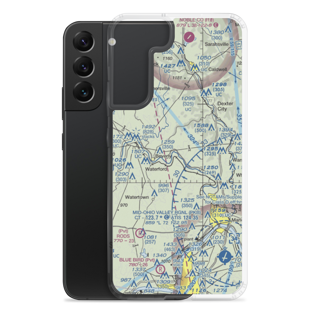 Checkpoint Charlie Airport (OI27) VFR Sectional Samsung Case Samsung Galaxy S22 Plus model shown