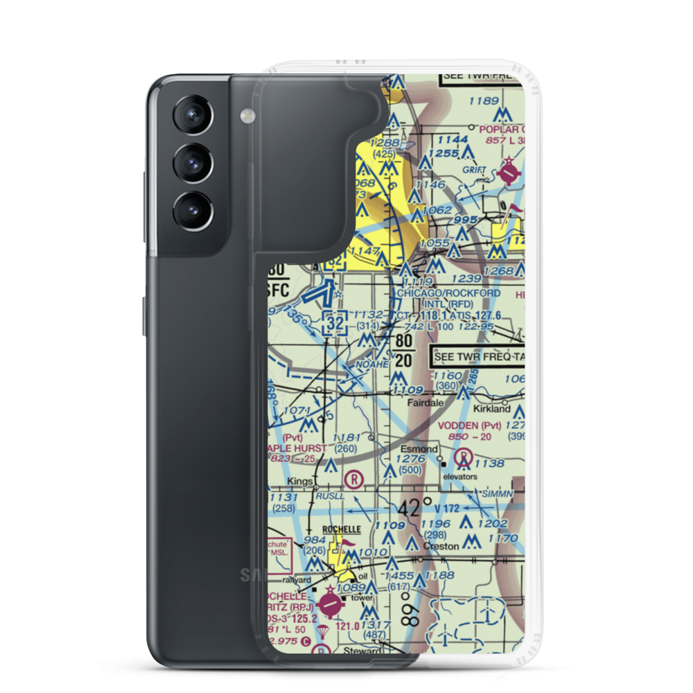 Cheechako Airport (82LL) VFR Sectional Samsung Case Samsung Galaxy S21 model shown