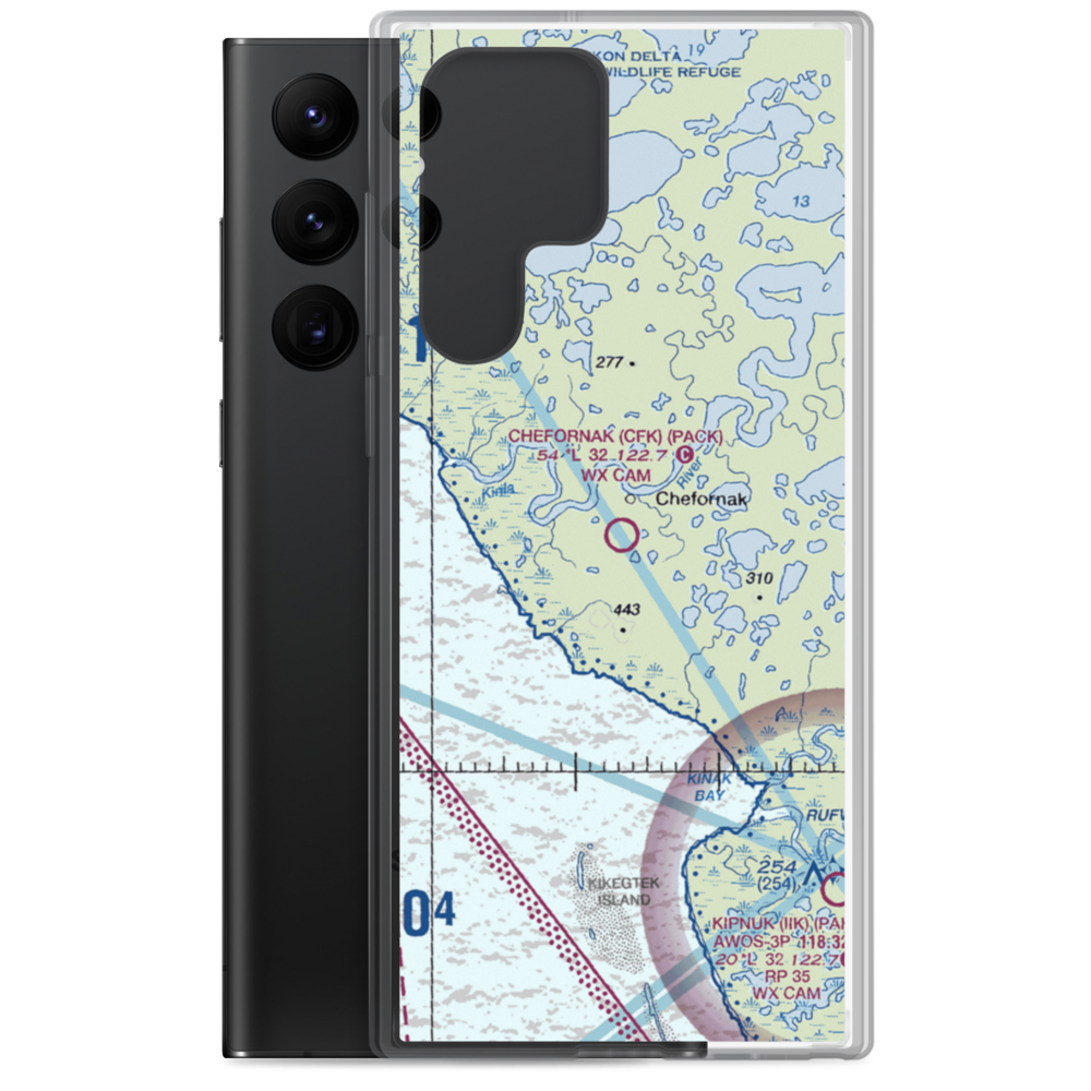 Chefornak Airport (CFK) VFR Sectional Samsung Case Samsung Galaxy S22 Ultra model shown