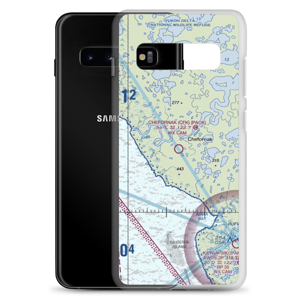 Chefornak Airport (CFK) VFR Sectional Samsung Case Samsung Galaxy S10+ model shown