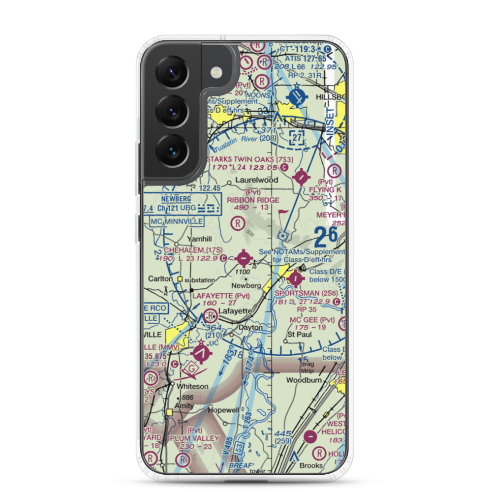 Chehalem Airpark (17S) VFR Sectional Samsung Case Samsung Galaxy S22 Plus model shown